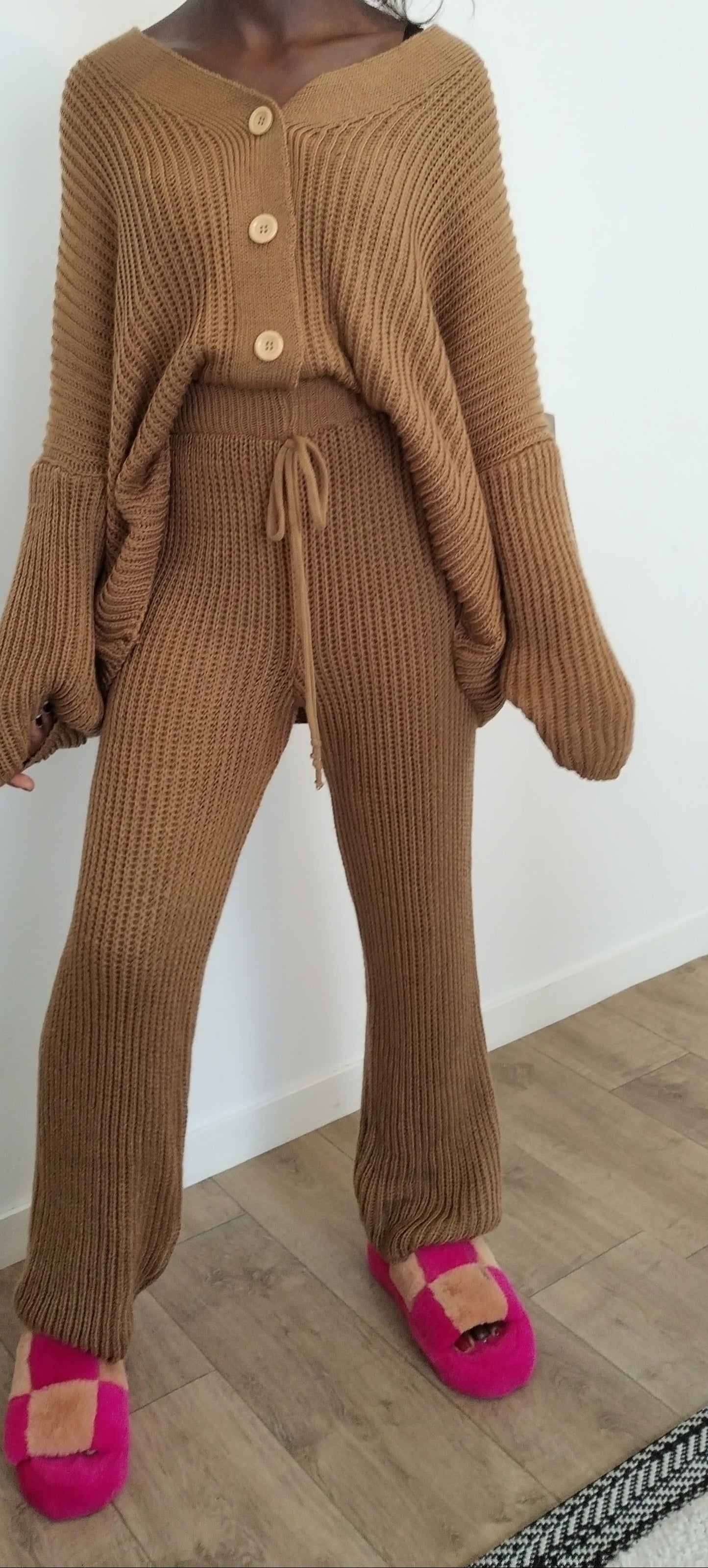 Ensemble en maille marron