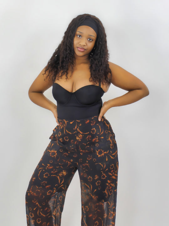 Ensemble pantalon fleurie 44