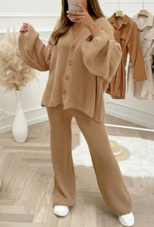 Ensemble en maille marron